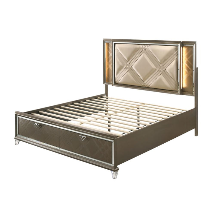 Skylar Queen Bed W/Led & Storage