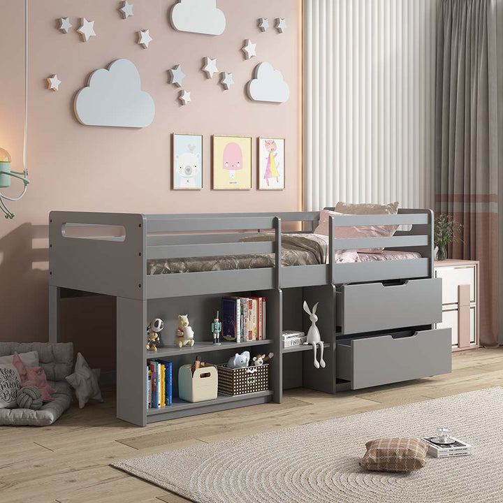 Fabiana Twin Loft Bed W/Storage