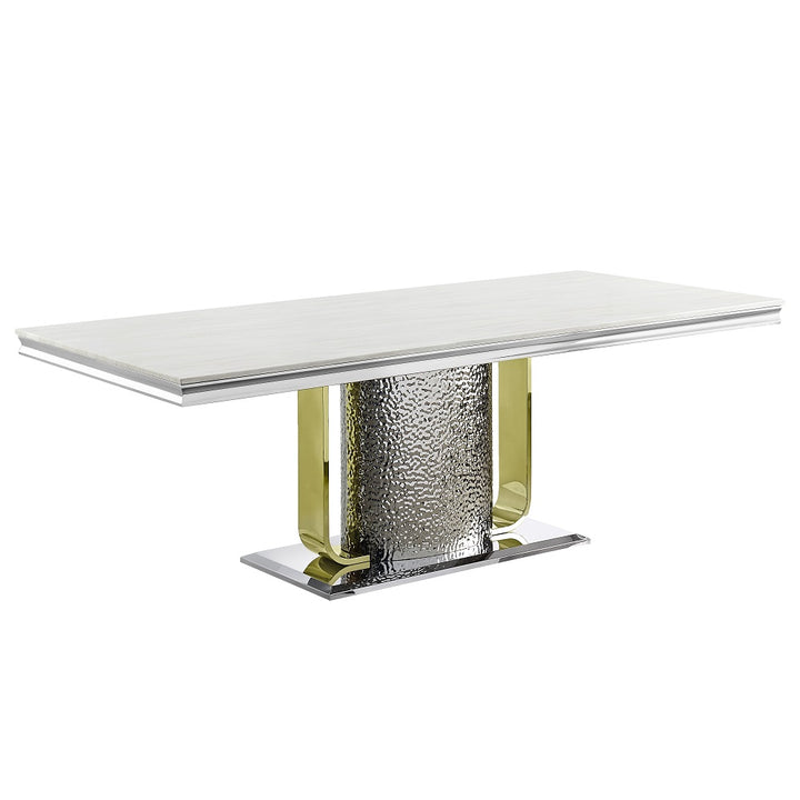 Fadri Dining Table W/Engineering Stone Top & Pedestal Base