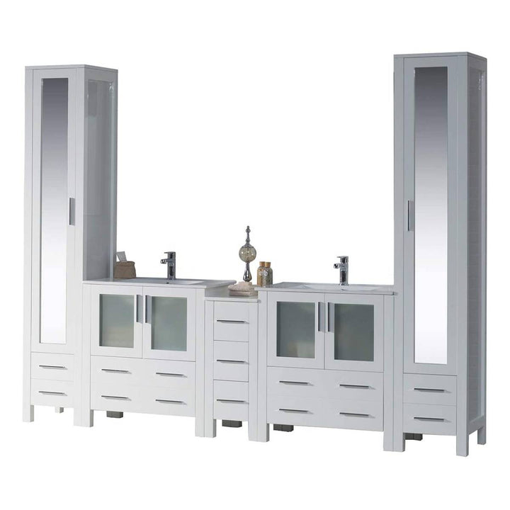 Blossom 102 Inch Vanity with Ceramic Double Sinks