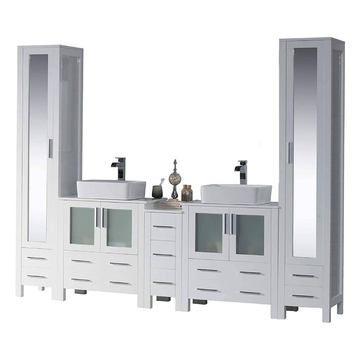 Blossom 102 Inch Vanity with Ceramic Double Vessel Sinks