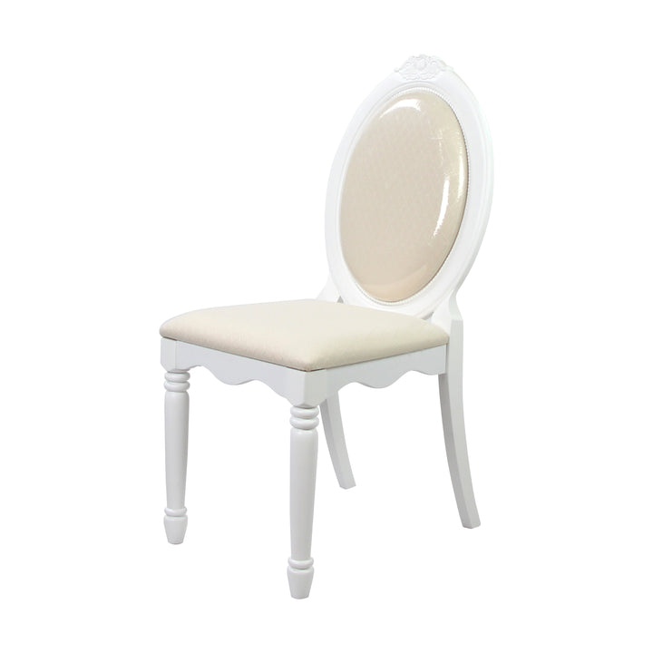 ACME Flora Armless Chair, Fabric & White