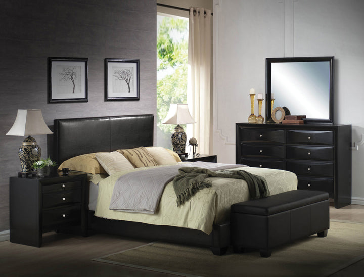 ACME Ireland III Bed (Panel), Black PU (1Set/2Ctn)