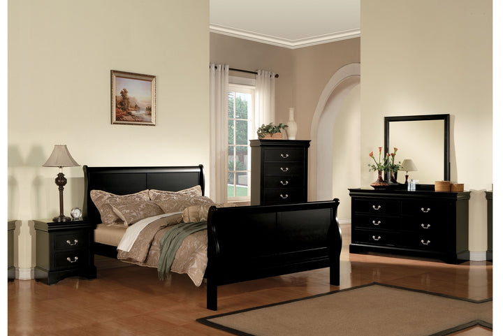 ACME Louis Philippe III  Bed, Black (1Set/2Ctn)