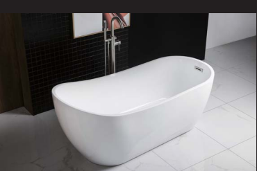 Woodbridge" Acrylic Freestanding Bathtub Contemporary Soaking Tub, BTA1508-C