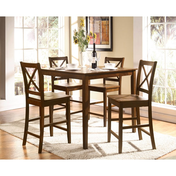 ACME Martha 5Pc Pack Counter Height Set, Country Brown