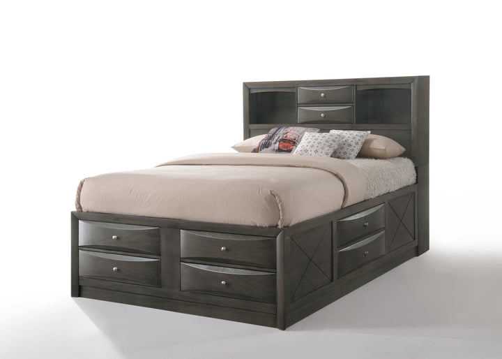 ACME Ireland  Bed w/Storage, Gray Oak (1Set/4Ctn)
