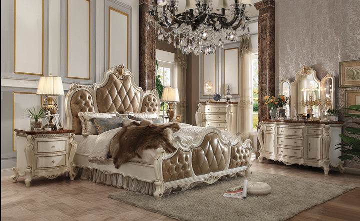 ACME Picardy  Bed, PU & Antique Pearl (1Set/3Ctn)