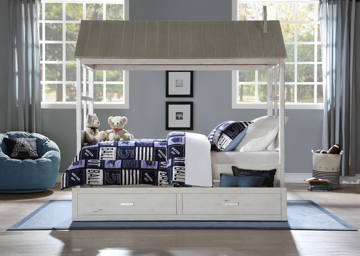 ACME Tree House II Trundle (Twin), Weathered White & Washed Gray