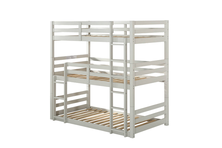 ACME Ronnie Triple Bunk Bed - Twin, Light Gray