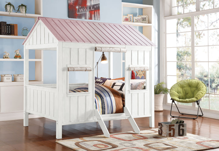 ACME Spring Cottage Full Bed, White & Pink (1Set/3Ctn)