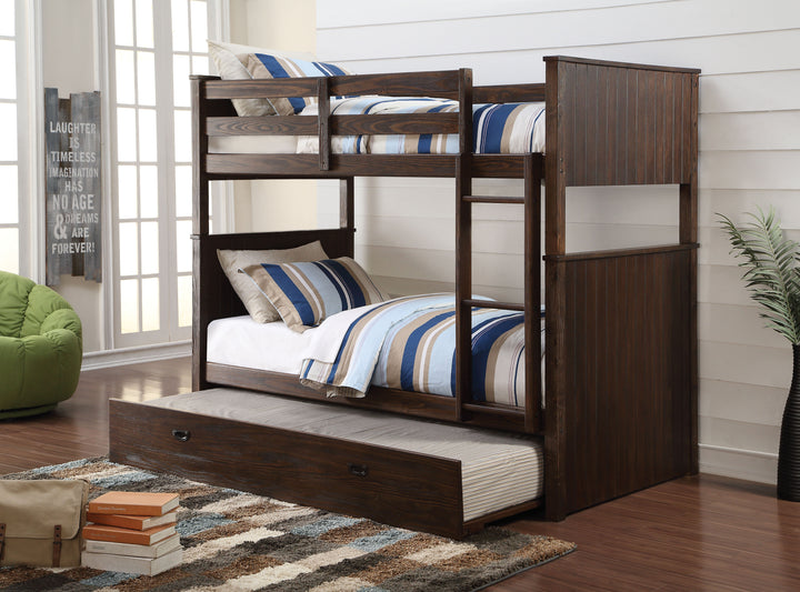 ACME Hector Twin/Twin Bunk Bed, Antique Charcoal Brown (1Set/2Ctn)