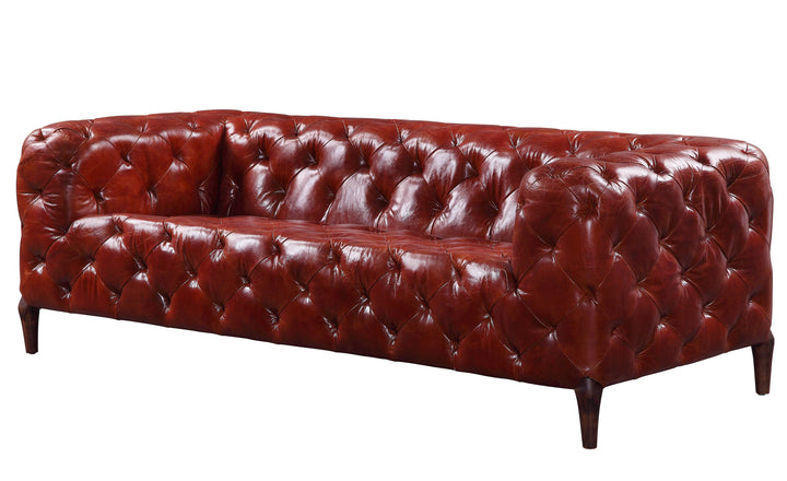 ACME Orsin Sofa, Merlot Top Grain Leather