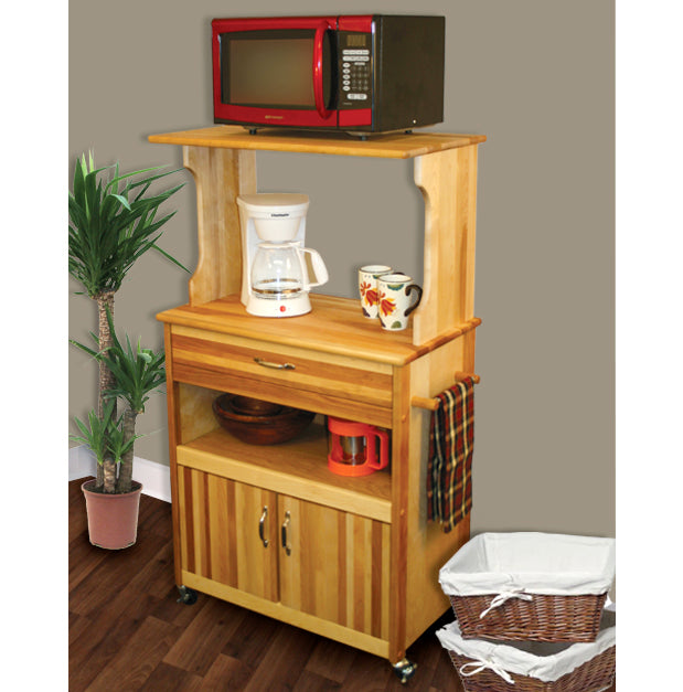 Catskill Microwave Cart with Open/Enclosed Storage
