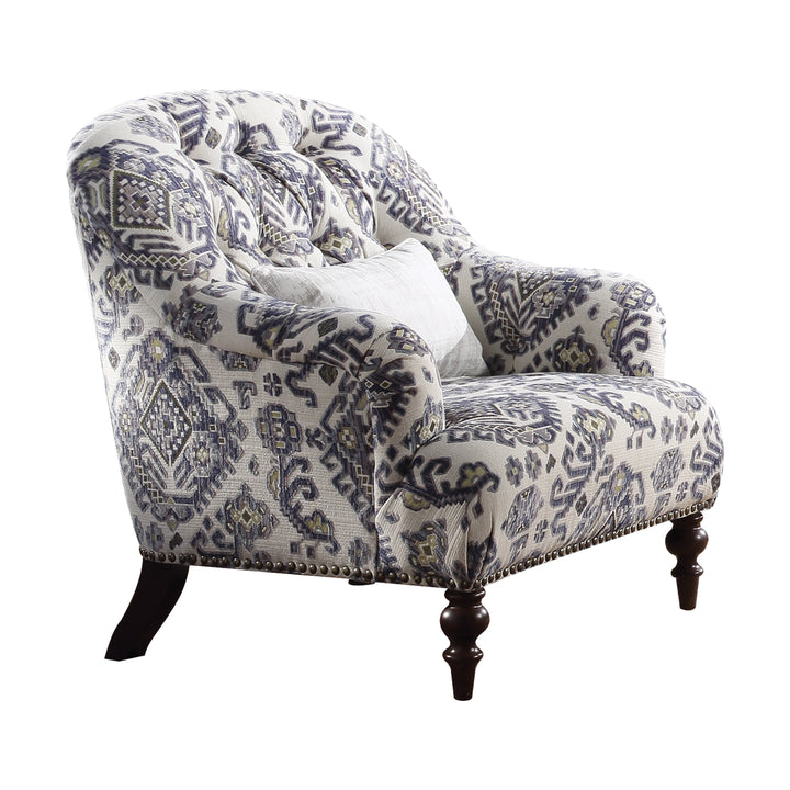 ACME Saira Chair w/1 Pillow, Pattern Fabric