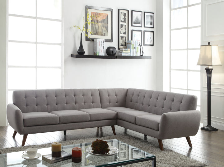 ACME Essick Sectional Sofa, Light Gray Linen (1Set/2Ctn)