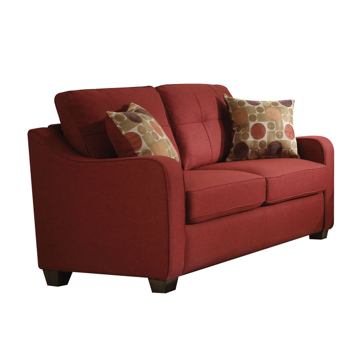 ACME Cleavon II Loveseat w/2 Pillows, Red Linen