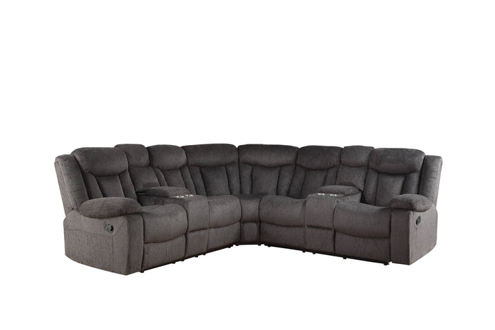 ACME Rylan Sectional Sofa (Motion), Dark Brown Fabric