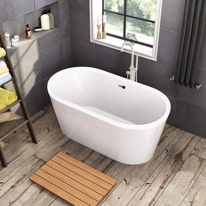 Woodbridge B-0012 Modern Bathroom Glossy White Acrylic Slipper Freestanding Bathtub