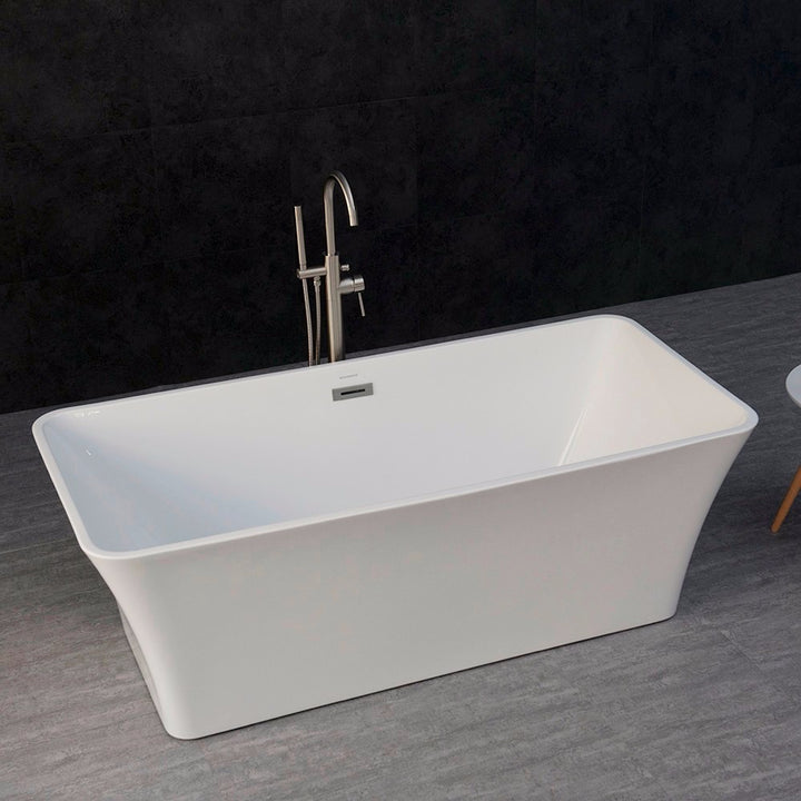 Woodbridge B-0004 Modern Bathroom Glossy White Acrylic Slipper Freestanding Bathtub