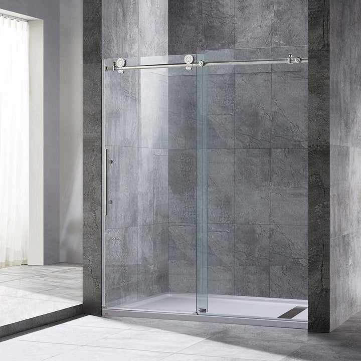 Woodbridge MBSDC6076-C Frameless Sliding Shower Door, Chrome Finish, Designed