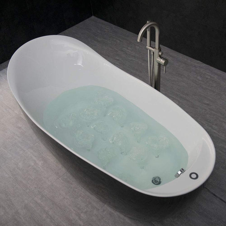Woodbridge 67" Whirlpool Water Jetted and Air Bubble Freestanding Bathtub