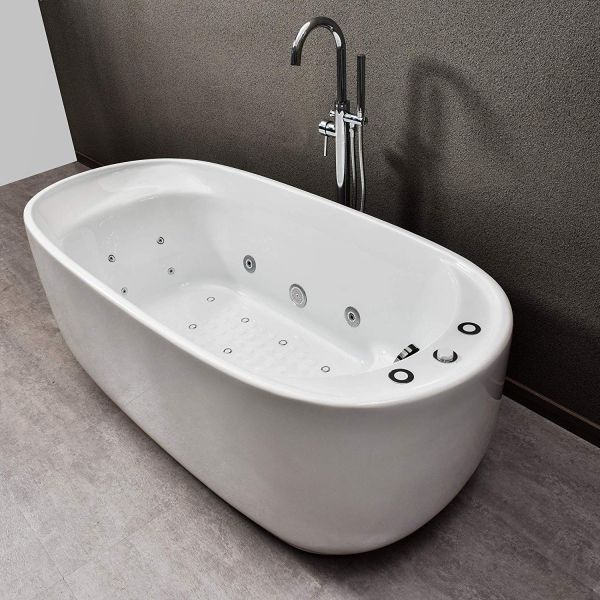 WOODBRIDGE 67" Whirlpool Water Jetted and Air Bubble Freestanding Bathtub, B-0035/BTS1635