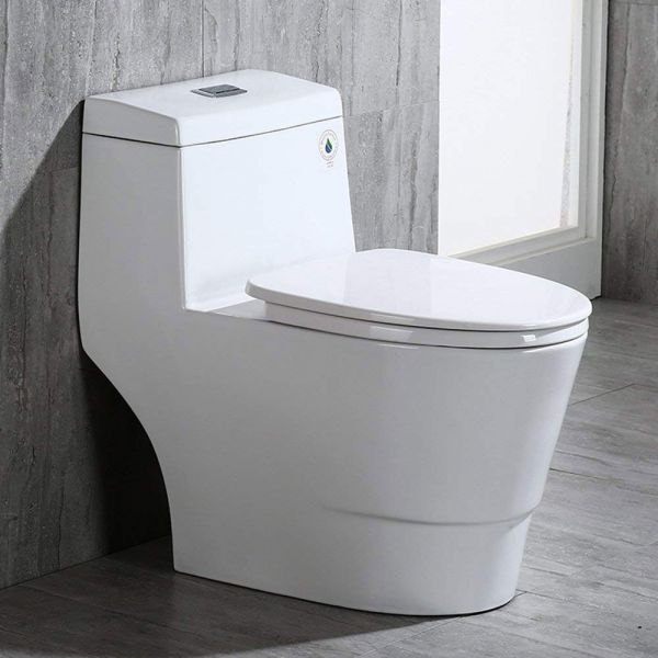 WoodbridgeBath T-0001, Dual Flush Elongated One Piece Toilet