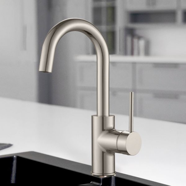 Woodbridge Kitchen Stainless Steel Sink Bar Single Handle Faucets Brushed Nickel Finish, WK020003 BN