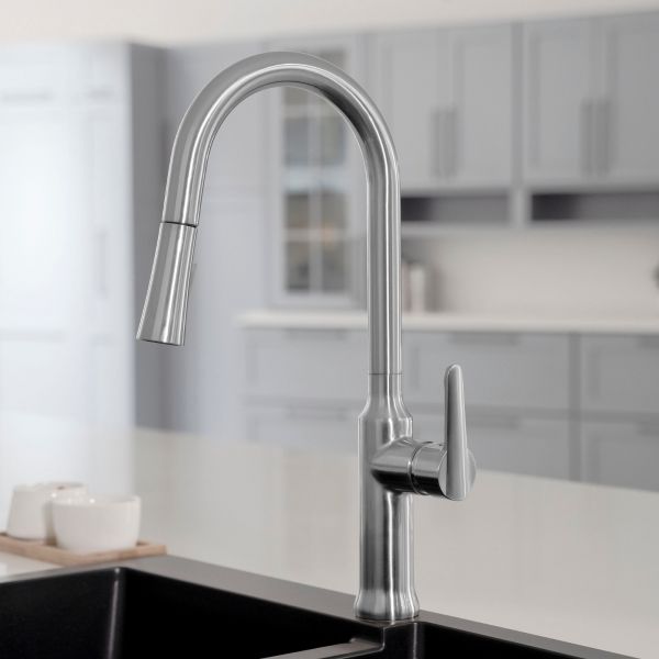 Woodbridge Kitchen Stainless Steel Pull Down Single Handle Faucets Chrome Finish, WK030102 CH