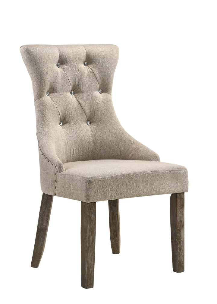 ACME Gabrian Dining Chair (Set-2), Fabric & Reclaimed Gray