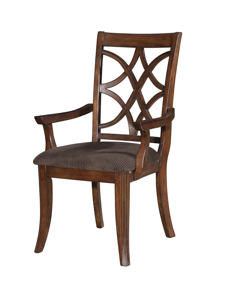 ACME Keenan Arm Chair (Set-2), Dark Walnut & Brown MFB