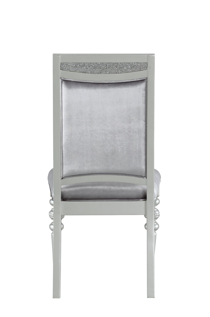ACME Maverick Side Chair (Set-2), Fabric & Platinum