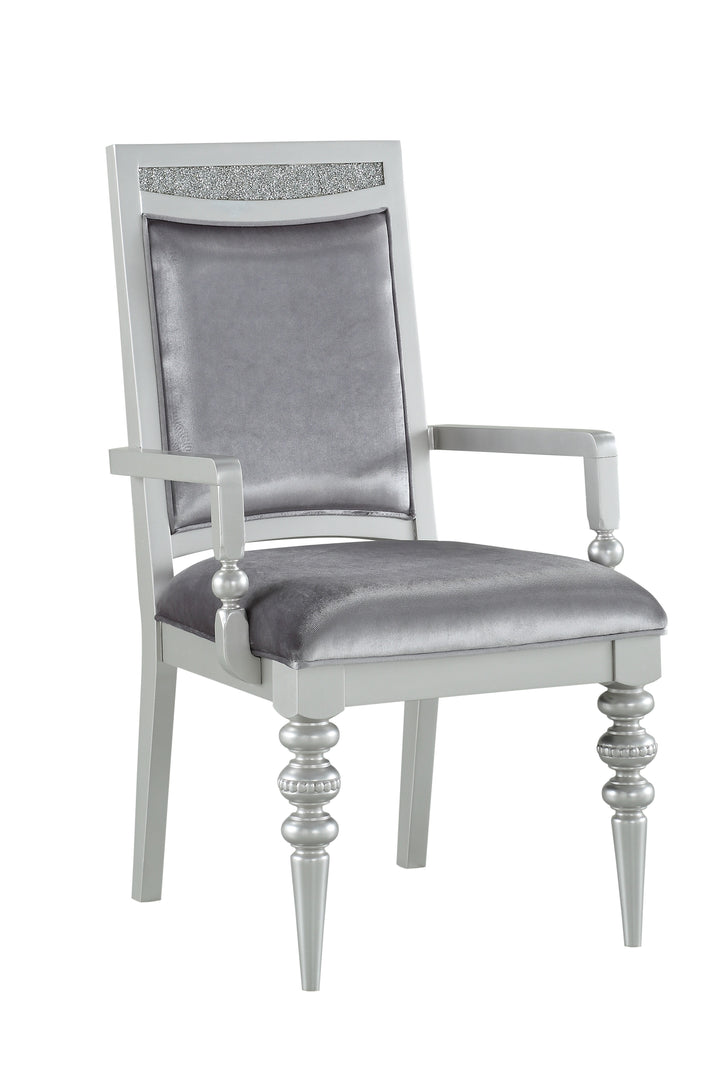 ACME Maverick Arm Chair (Set-2), Fabric & Platinum