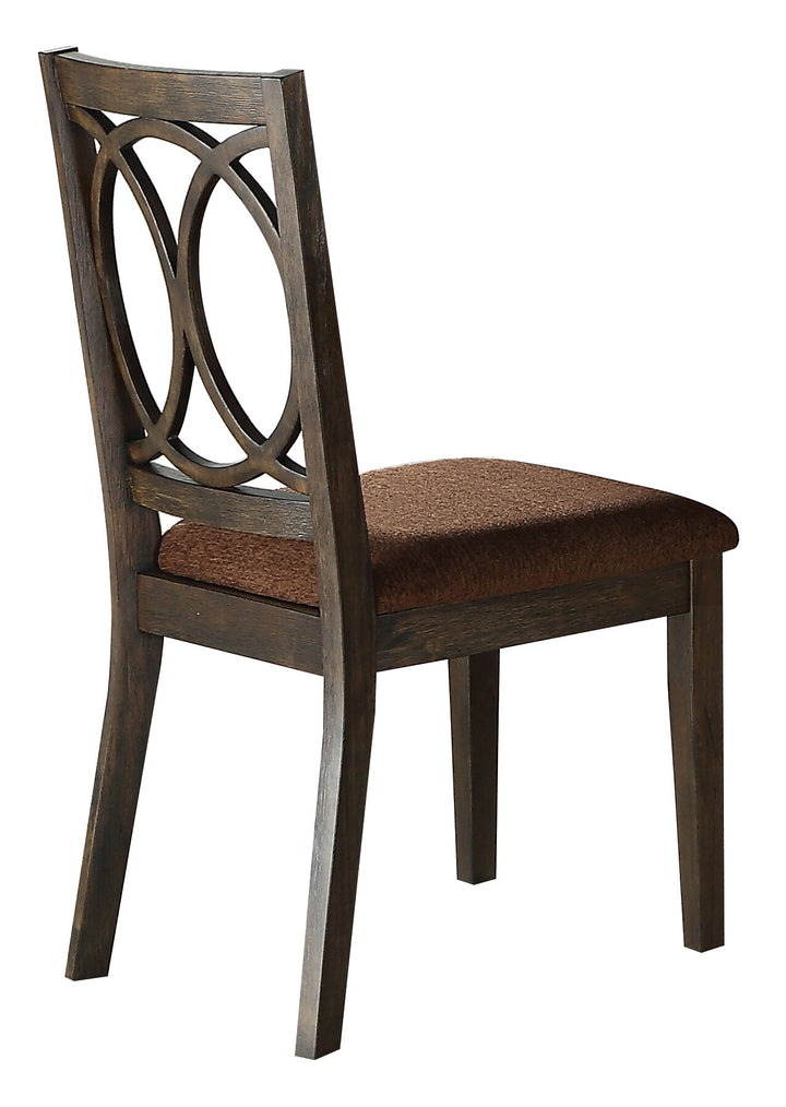 ACME Jameson Side Chair (Set-2), Brown Fabric & Espresso