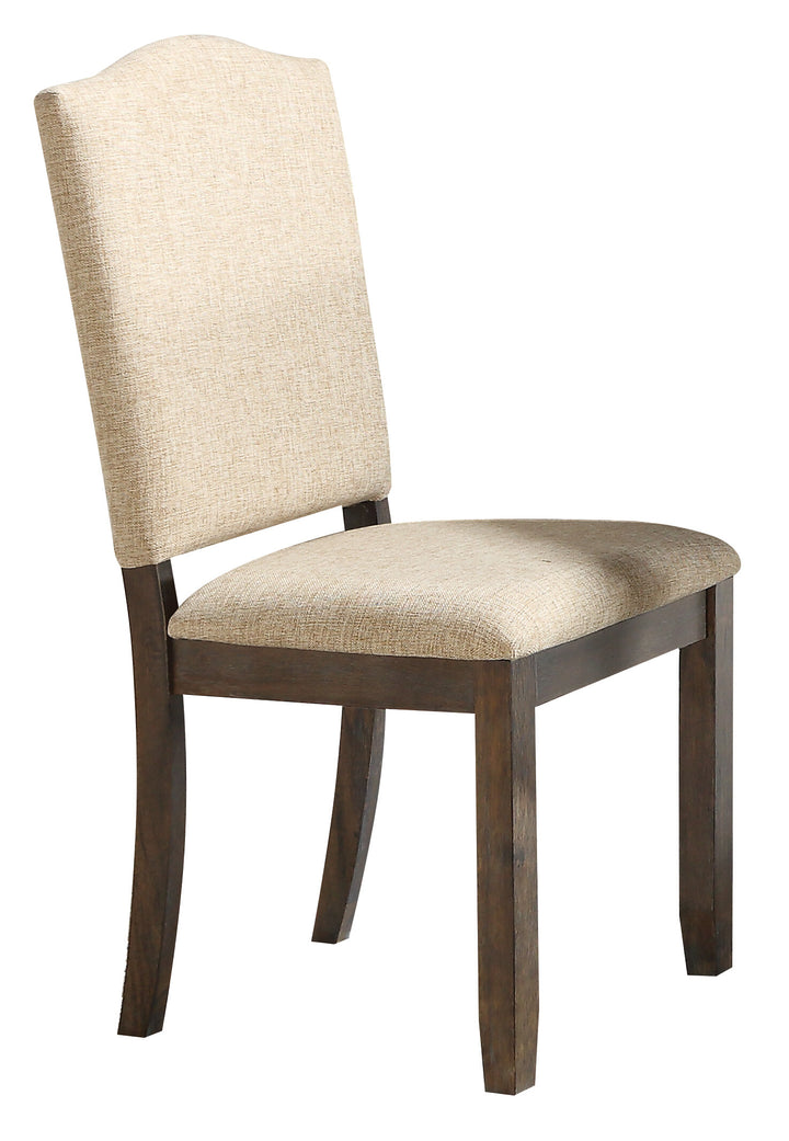 ACME Leilani Side Chair (Set-2), Tan Fabric & Walnut