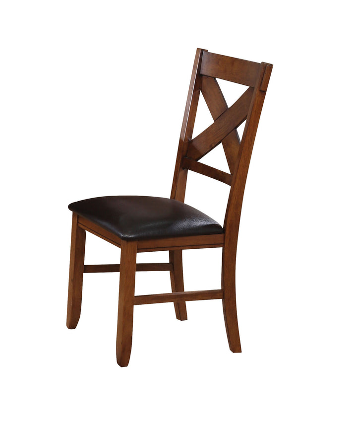 ACME Apollo Side Chair (Set-2), Espresso PU & Walnut