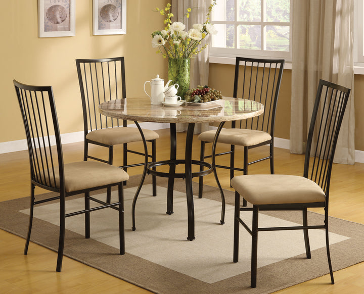 ACME Darell 5Pc Pack Dining Set, Faux Marble & Mfb