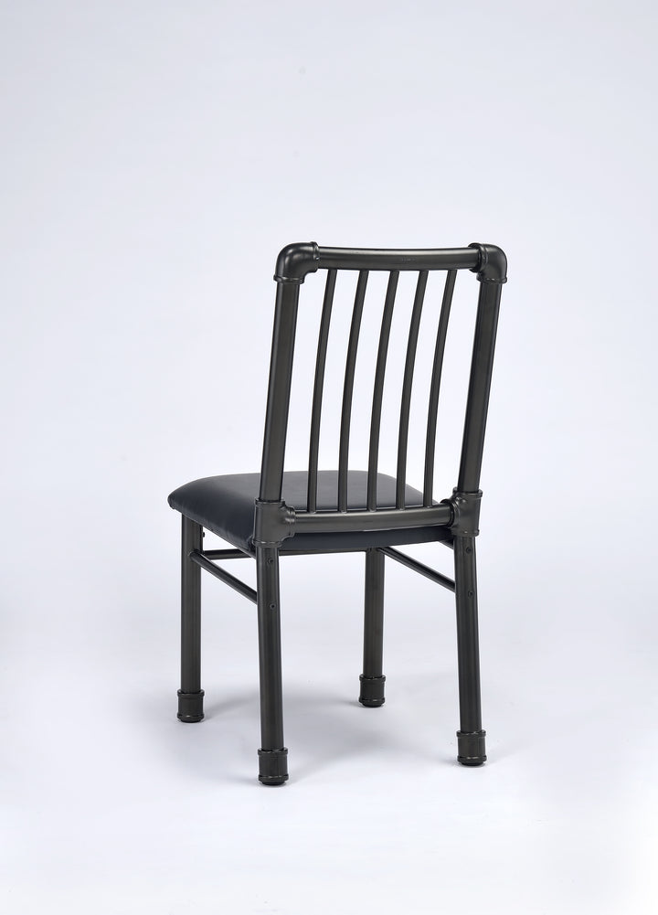 ACME Caitlin Side Chair (Set-2), Black PU & Black