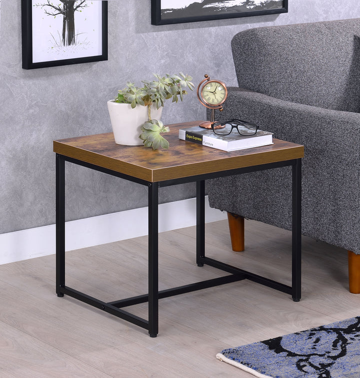 ACME Bob End Table, Weathered Oak & Black