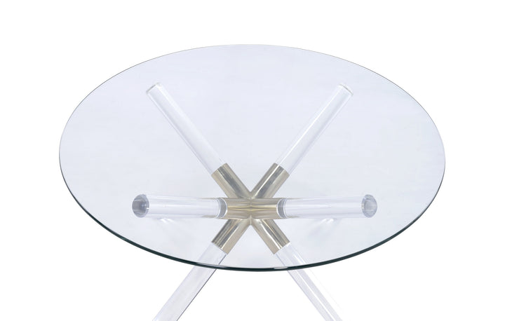 ACME Kalani Coffee Table, Gold, Clear Acrylic & Clear Glass (1Set/2Ctn)