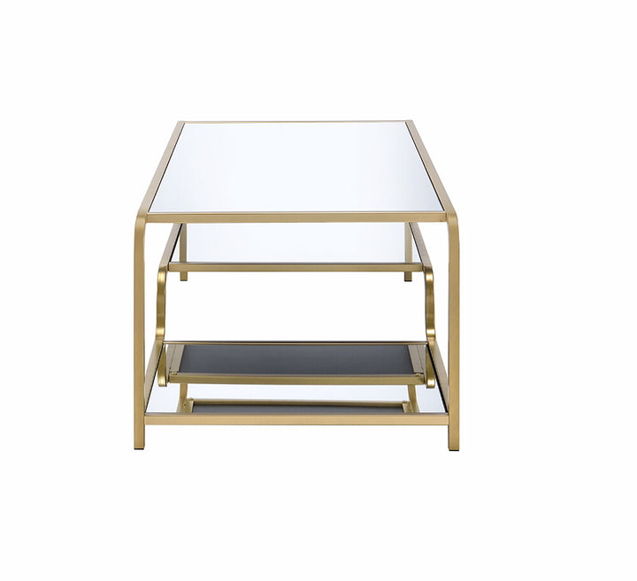 ACME Astrid Coffee Table, Gold & Mirror