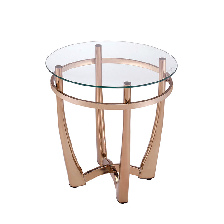 ACME Orlando II End Table, Champagne & Clear Glass
