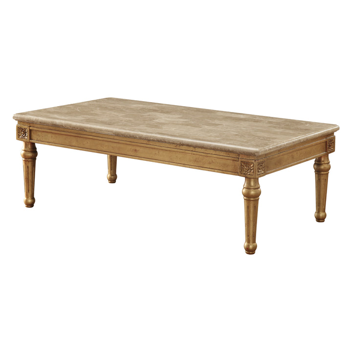 ACME Daesha Coffee Table, Marble & Antique Gold