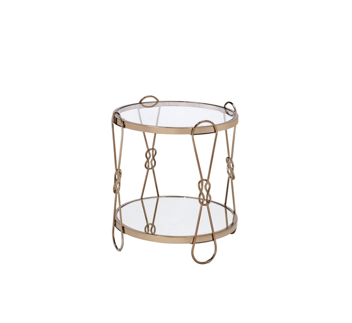 ACME Zekera End Table, Champagne & Mirrored