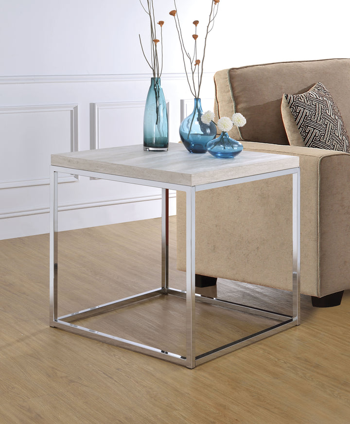 ACME Snyder End Table, Chrome