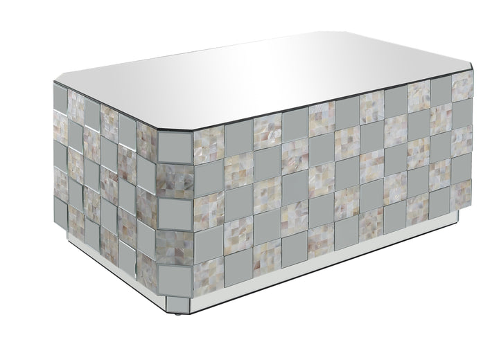 ACME Nasa Coffee Table, Mirrored & Mother of Pearl