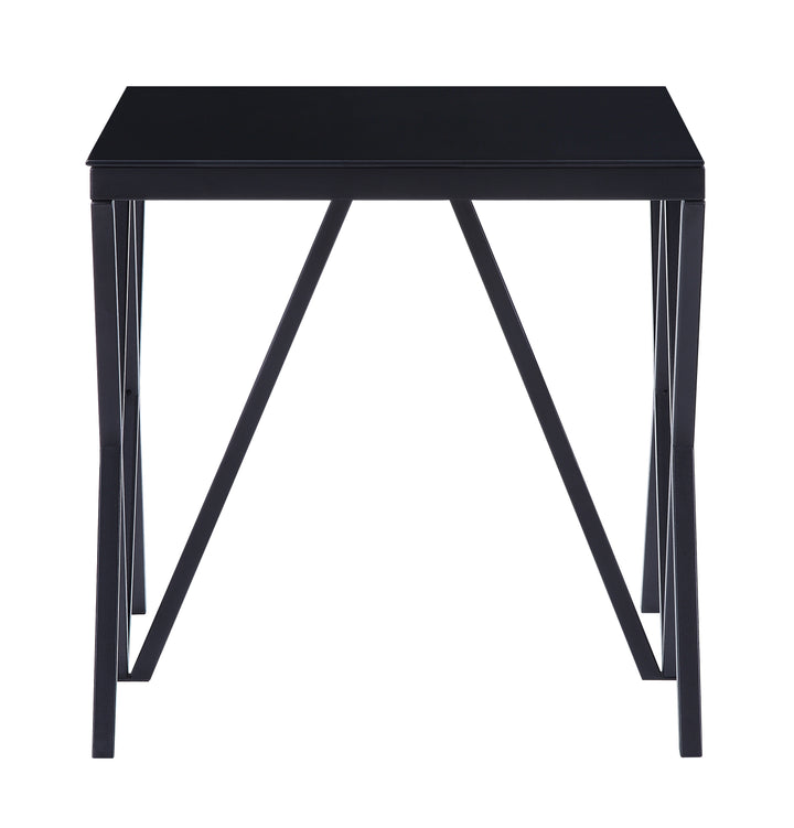 ACME Magenta End Table, Black & Glass