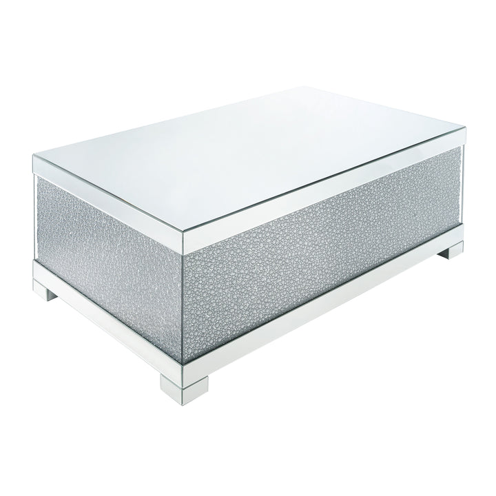 ACME Mallika Coffee Table, Mirrored & Faux Crystals