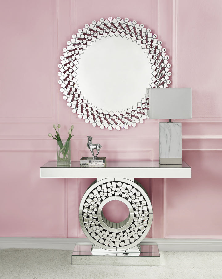 ACME Kachina Console Table, Mirrored & Faux Gems